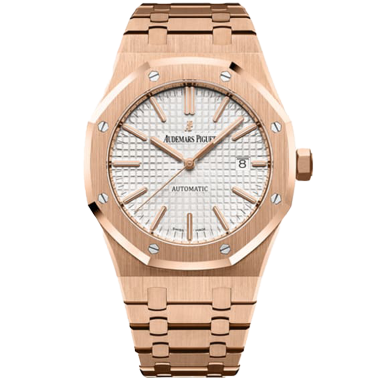 Audemars Piguet Royal Oak, 15400OR, White dial, Rose Gold case, Rose Gold bracelet, 41mm