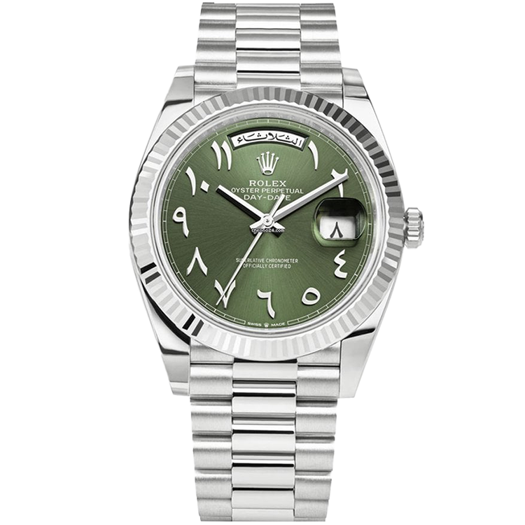Rolex Day-Date ref. 228236 blue dial platinum case platinum bracelet 40mm