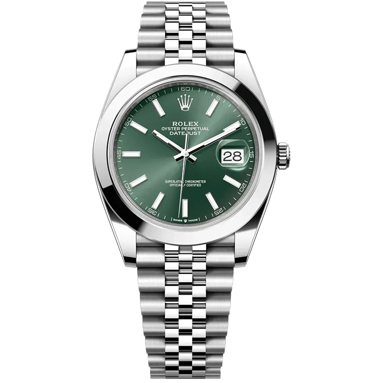 Rolex Datejust ref. 126300 green dial steel case steel bracelet 41mm