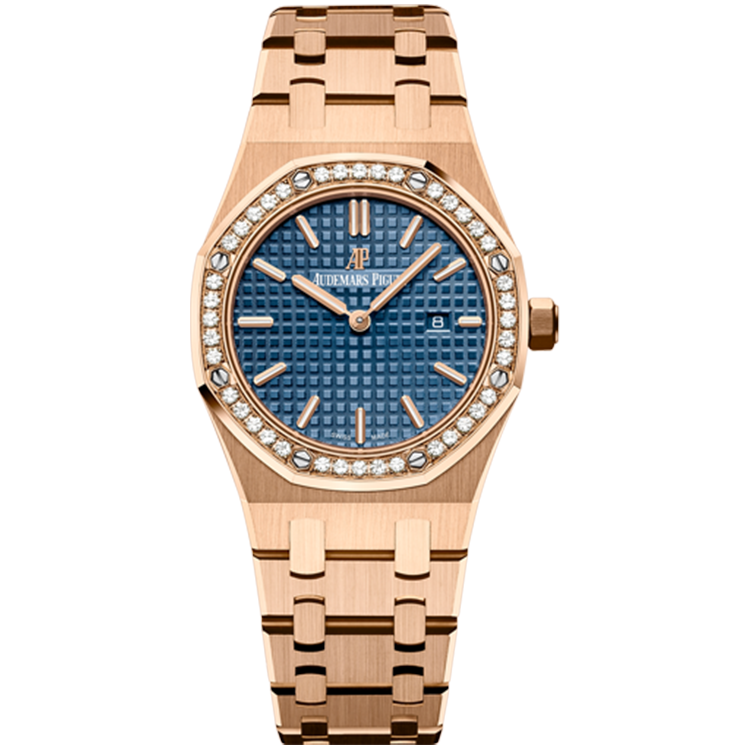Audemars Piguet Royal Oak, 67651OR, Blue dial, Rose Gold case, Rose Gold bracelet, 33mm