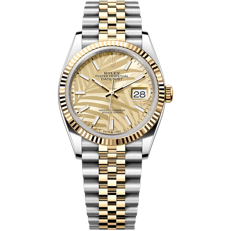 Rolex Datejust ref. 126233 champagne dial steel case two-tone bracelet 36mm