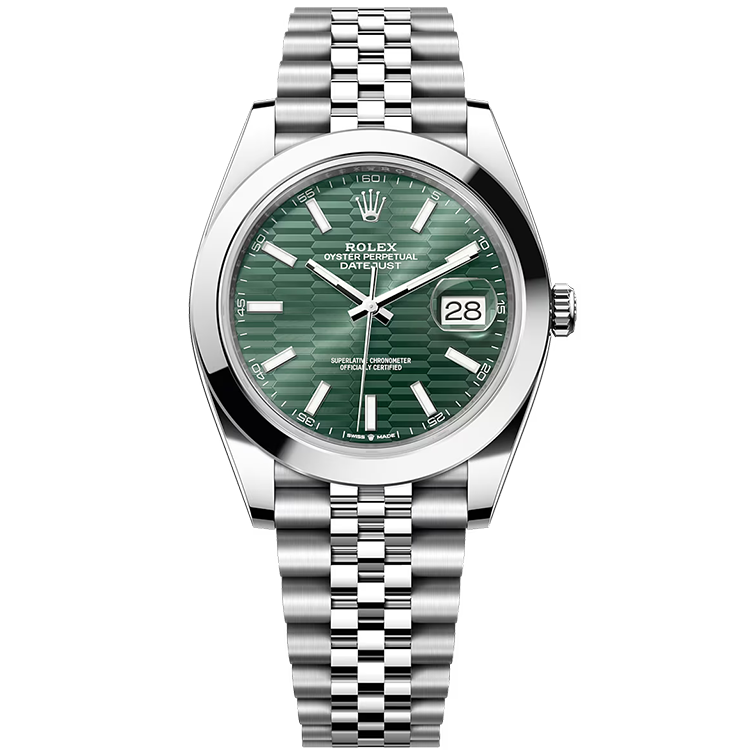 Rolex Datejust ref. 126300 green dial steel case steel bracelet 41mm