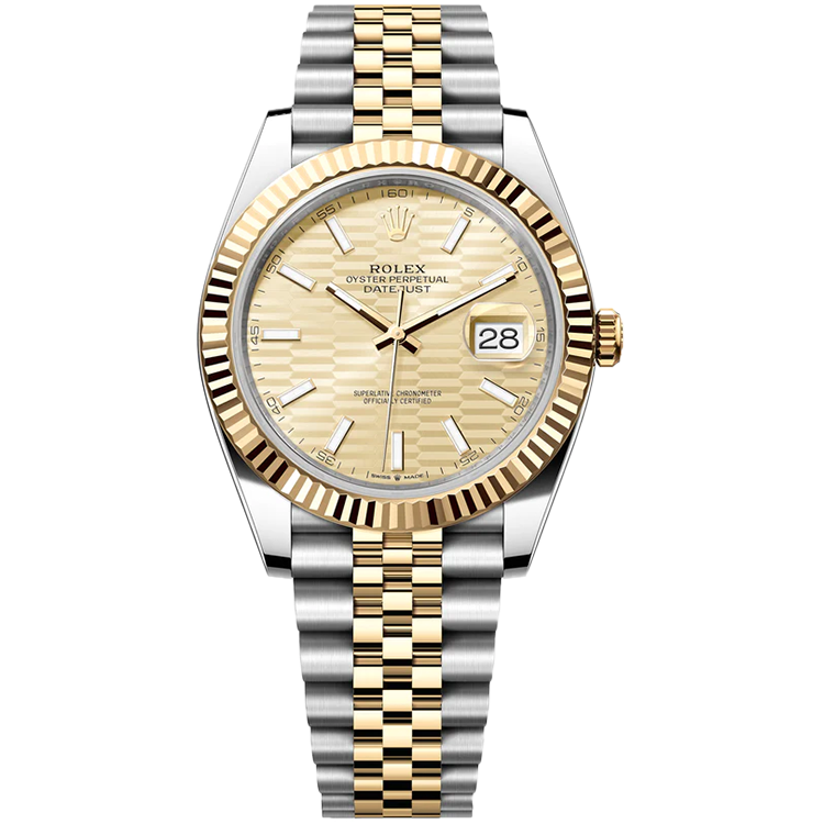 Rolex Datejust ref. 126333 champagne dial steel case two-tone bracelet 41mm