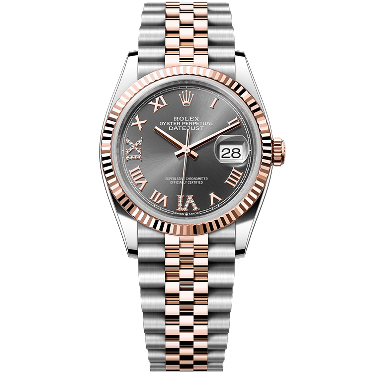 Rolex Datejust ref. 126231 grey dial steel case two-tone bracelet 36mm