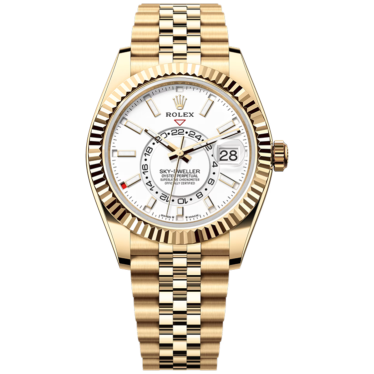 Rolex Sky-Dweller ref. 336938 white dial yellow gold case yellow gold bracelet 42mm