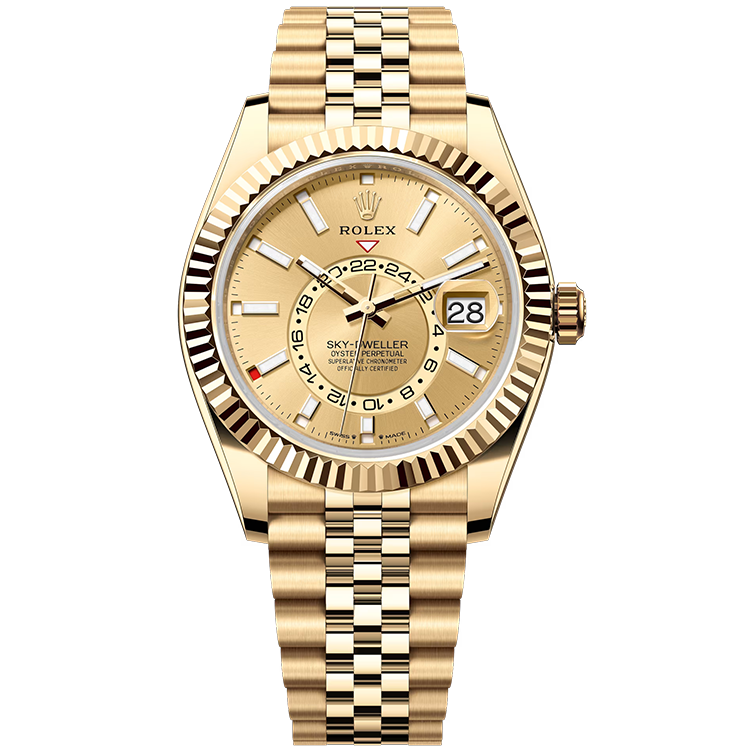 Rolex Sky-Dweller ref. 336938 champagne dial yellow gold case yellow gold bracelet 42mm