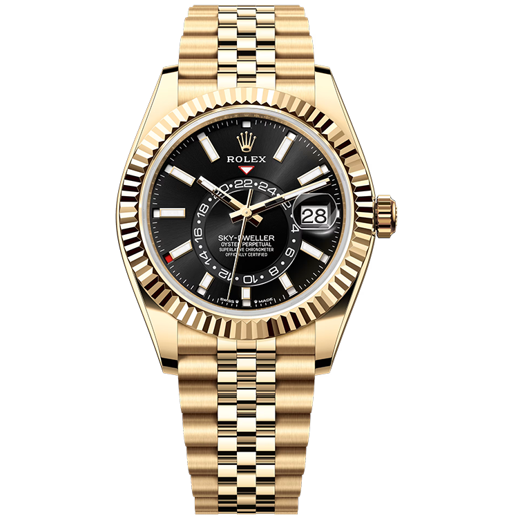 Rolex Sky-Dweller ref. 336938 black dial yellow gold case yellow gold bracelet 42mm