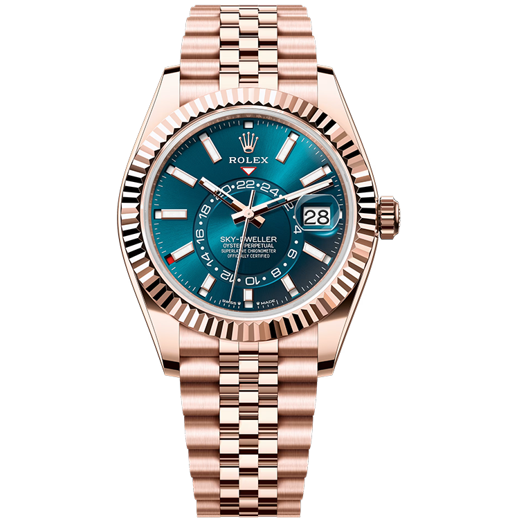 Rolex Sky-Dweller ref. 336935 blue dial rose gold case rose gold bracelet 42mm