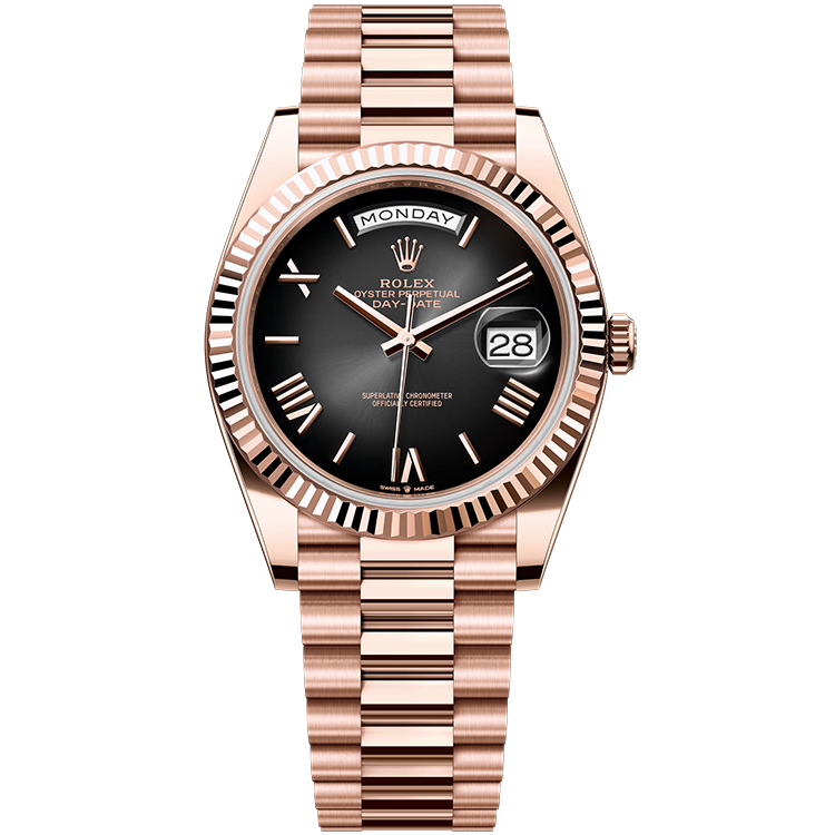 Rolex Day-Date ref. 228235 black dial rose gold case rose gold bracelet 40mm