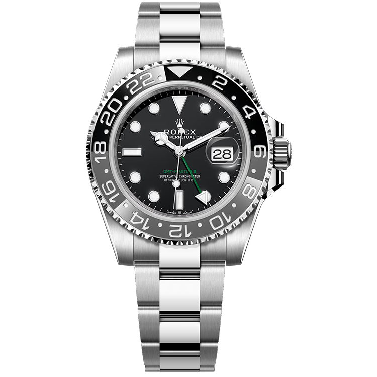 Rolex GMT-Master II ref. 126710GRNR black dial steel case steel bracelet 40mm