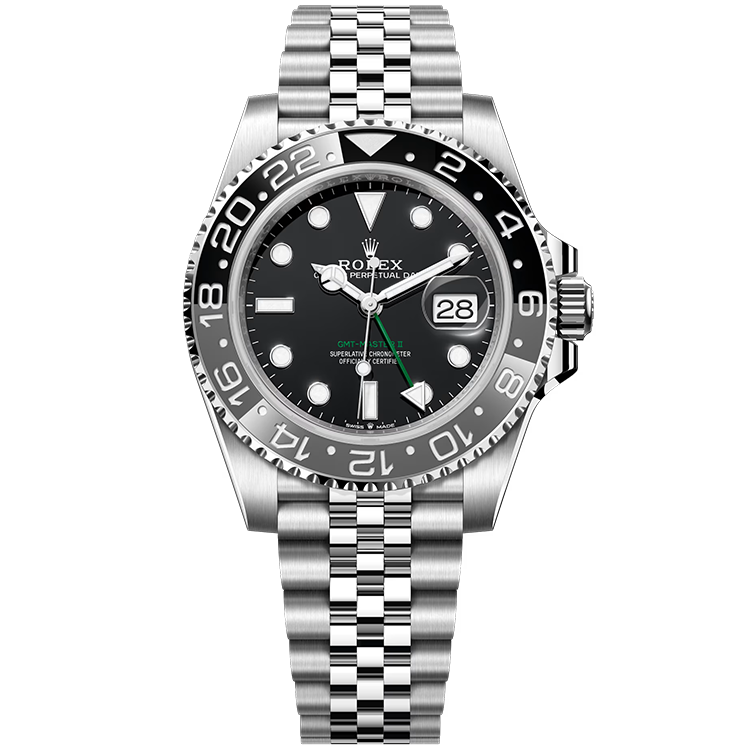 Rolex GMT-Master II ref. 126710GRNR black dial steel case steel bracelet 40mm