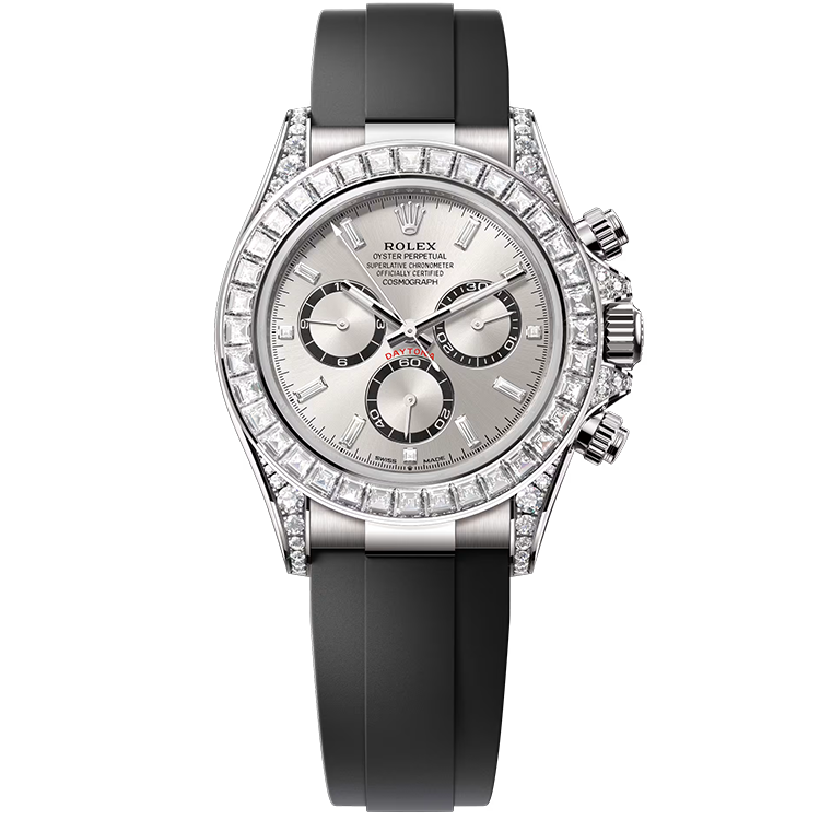 Rolex Daytona ref. 126539TBR silver dial white gold case rubber bracelet 40mm