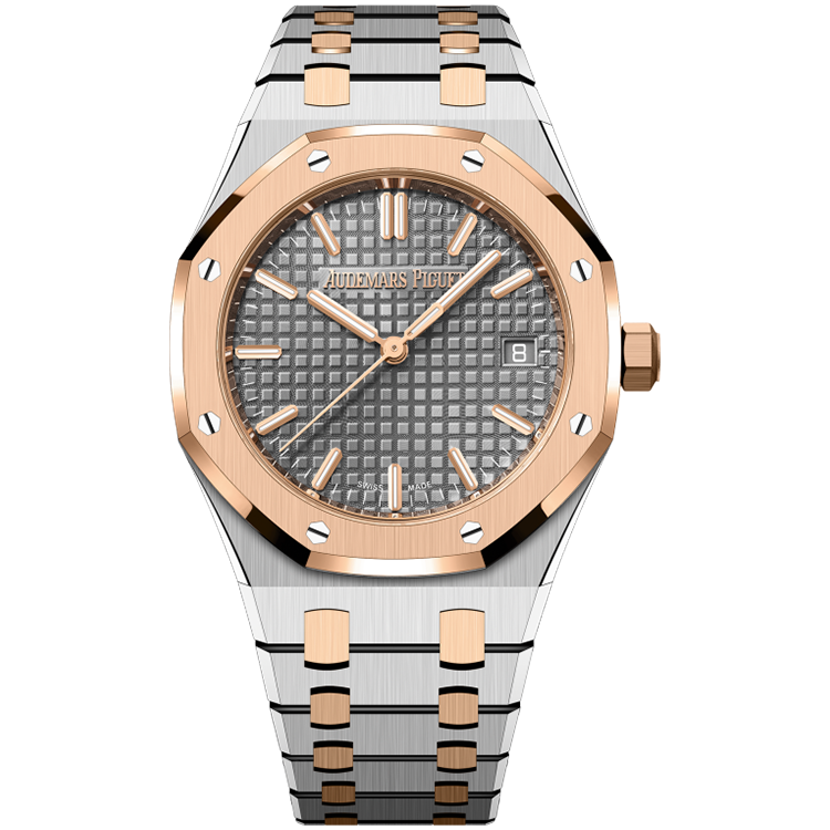 Audemars Piguet Royal Oak, 77450SR, Grey dial, Steel case, Two-Tone bracelet, 34mm