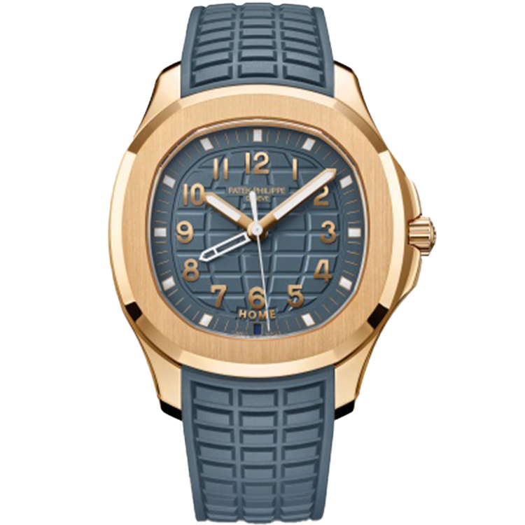 Patek Philippe Aquanaut 5269R blue dial rose gold case rubber bracelet 39mm