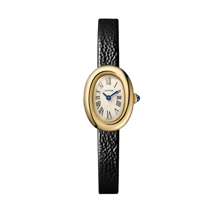 Cartier Baignoire ref. WGBA0017 white dial yellow gold case leather bracelet 18.7mm