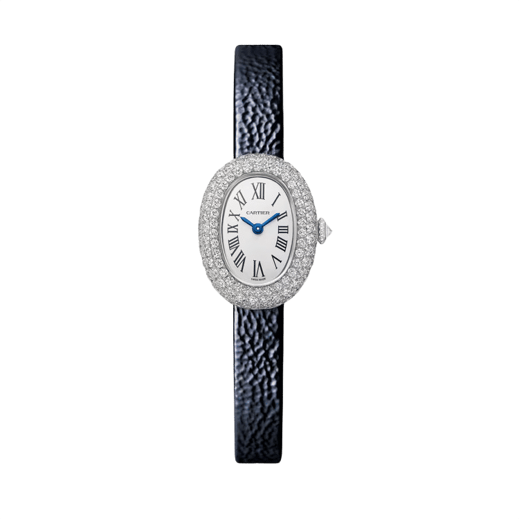 Cartier Baignoire ref. WJBA0036 silver dial white gold case leather bracelet 18.7mm