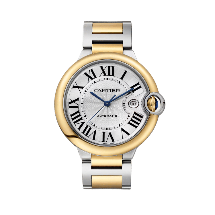 Cartier Ballon Bleu Large ref. W2BB0039 silver dial yellow gold case two-tone bracelet 42mm