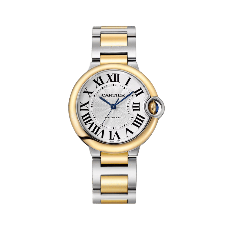 Cartier Ballon Bleu Medium ref. W2BB0038 silver dial steel case two-tone bracelet 36mm