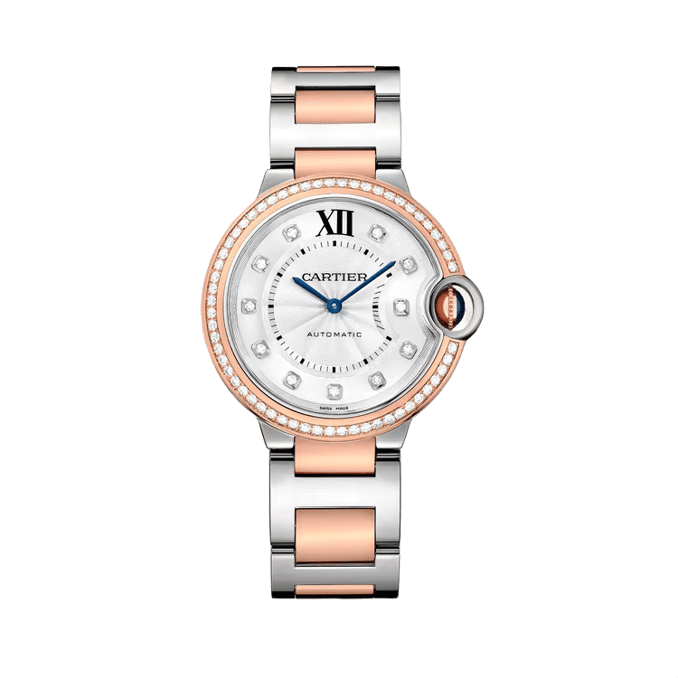 Cartier Ballon Bleu Medium ref. W3BB0024 silver dial steel case two-tone bracelet 36mm