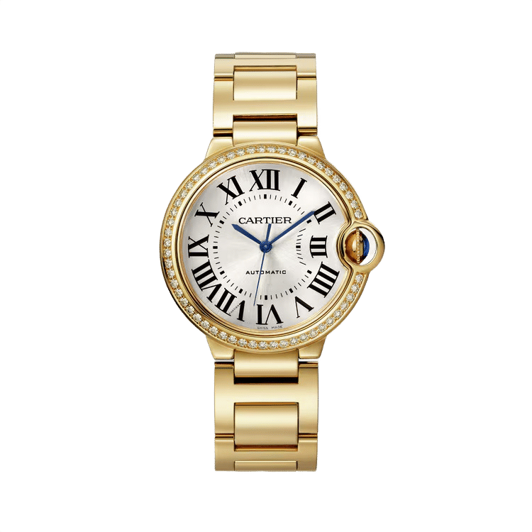 Cartier Ballon Bleu Medium ref. WJBB0070 white dial yellow gold case yellow gold bracelet 36mm