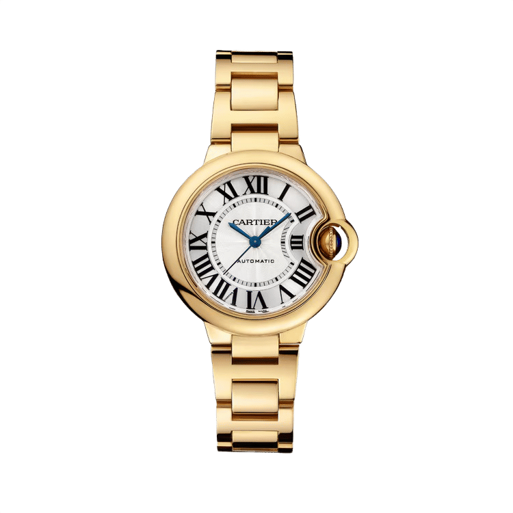 Cartier Ballon Bleu Small ref. WGBB0045 silver dial yellow gold case yellow gold bracelet 33mm