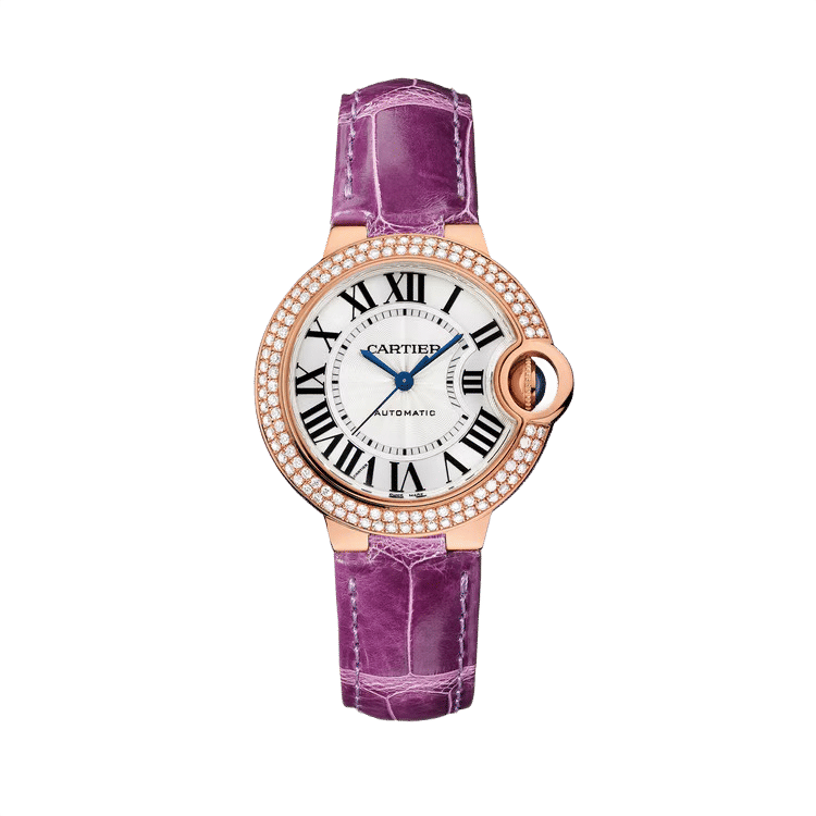 Cartier Ballon Bleu Small ref. WJBB0051 white dial rose gold case leather bracelet 33mm