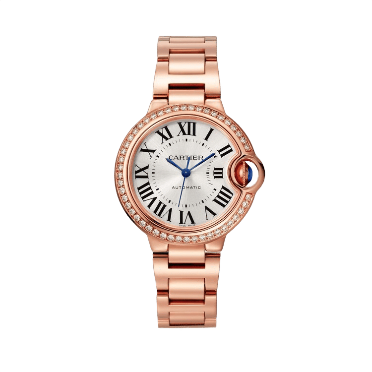Cartier Ballon Bleu Small ref. WJBB0063 silver dial rose gold case rose gold bracelet 33mm