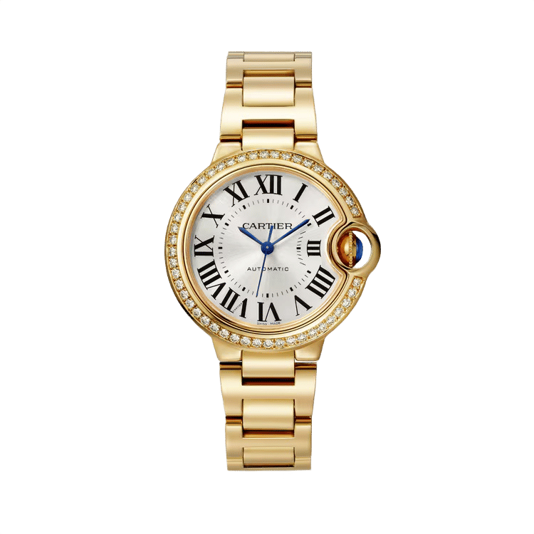Cartier Ballon Bleu Small ref. WJBB0069 white dial yellow gold case yellow gold bracelet 33mm
