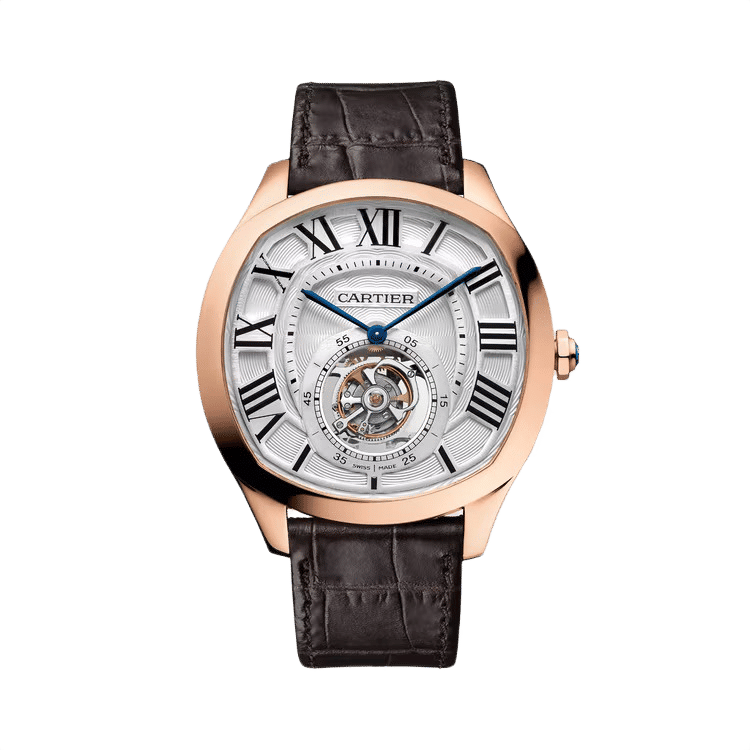 Cartier Drive ref. WHNM0003 silver dial rose gold case leather bracelet 41mm