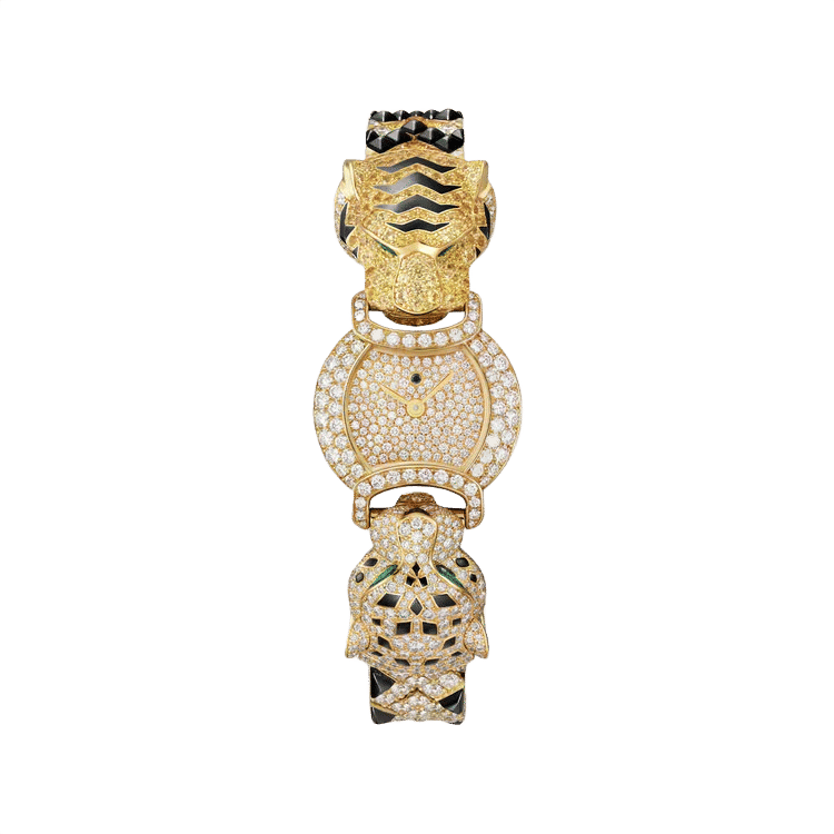 Cartier Indomptables ref. HPI01453 diamond pave dial yellow gold case yellow gold bracelet 22.2mm