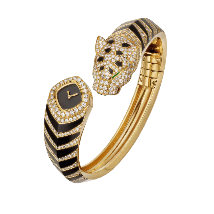 Cartier La Panthère ref. HPI01369 black dial yellow gold case yellow gold bracelet 18mm