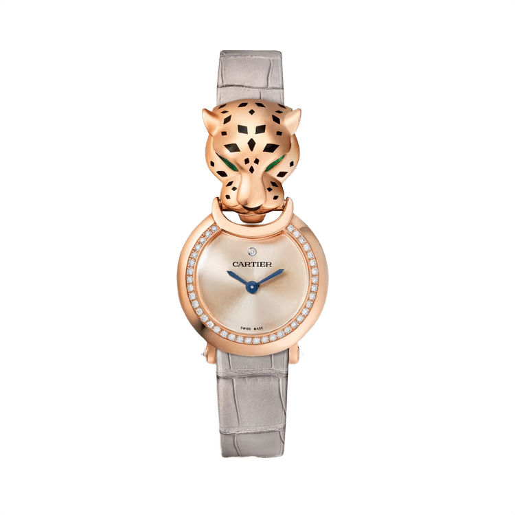 Cartier La Panthère ref. HPI01379 rose gold dial rose gold case leather bracelet 23.6mm