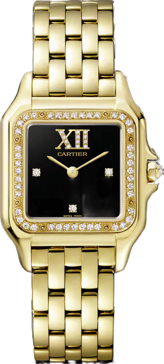 Cartier Panthère Medium ref. WJPN0044 black dial yellow gold case yellow gold bracelet 26.7mm