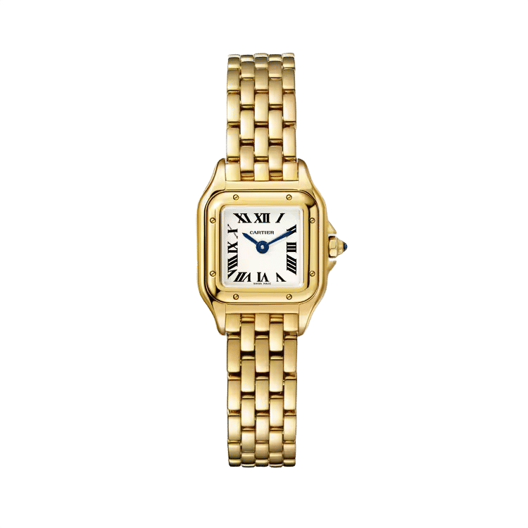 Cartier Panthère Mini ref. WGPN0036 white dial yellow gold case yellow gold bracelet 19mm