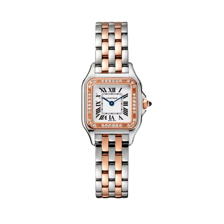 Cartier Panthère Small ref. W3PN0006 white dial steel case two-tone bracelet 30mm