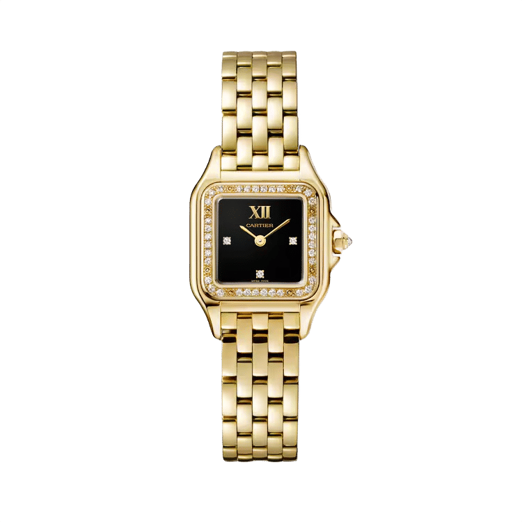 Cartier Panthère Small ref. WJPN0053 black dial yellow gold case yellow gold bracelet 22mm
