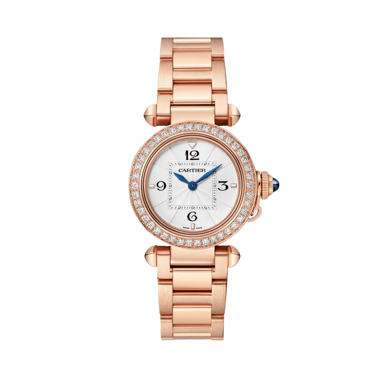 Cartier Pasha ref. WJPA0018 white dial rose gold case rose gold bracelet 30mm
