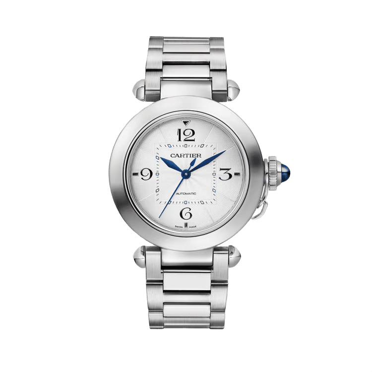 Cartier Pasha ref. WSPA0013 white dial steel case steel bracelet 35mm