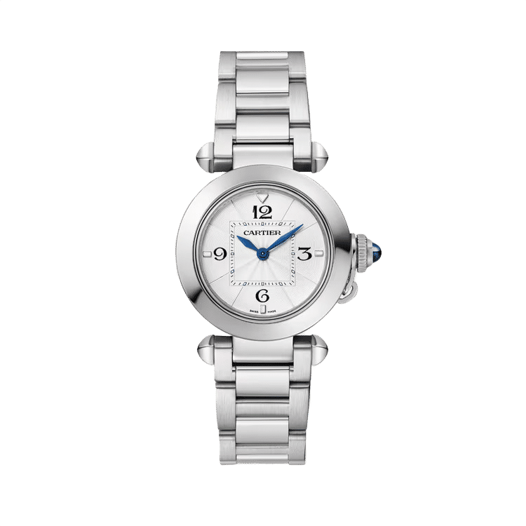 Cartier Pasha ref. WSPA0021 white dial steel case steel bracelet 30mm