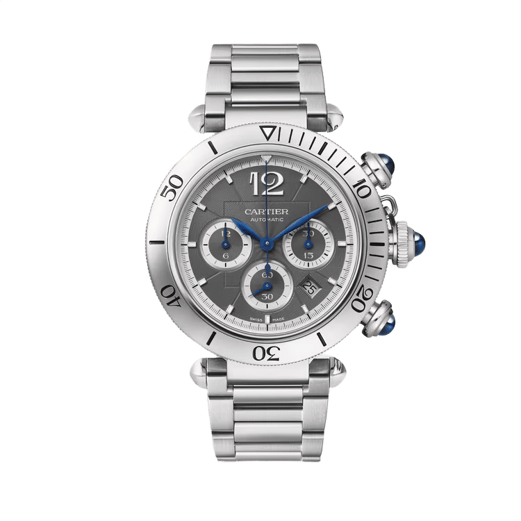 Cartier Pasha ref. WSPA0027 grey dial steel case steel bracelet 41mm