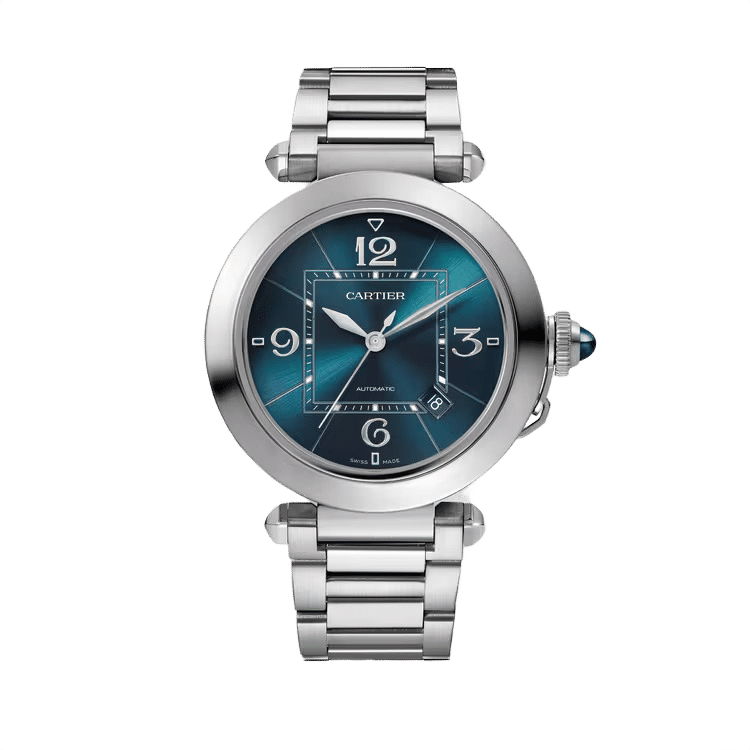 Cartier Pasha ref. WSPA0038 blue dial steel case steel bracelet 41mm