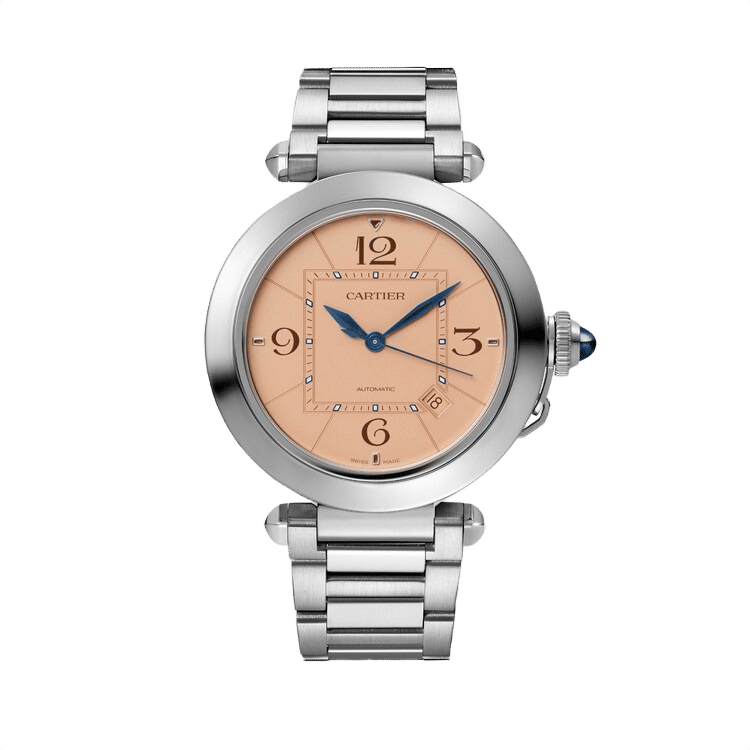 Cartier Pasha ref. WSPA0040 pink dial steel case steel bracelet 22mm