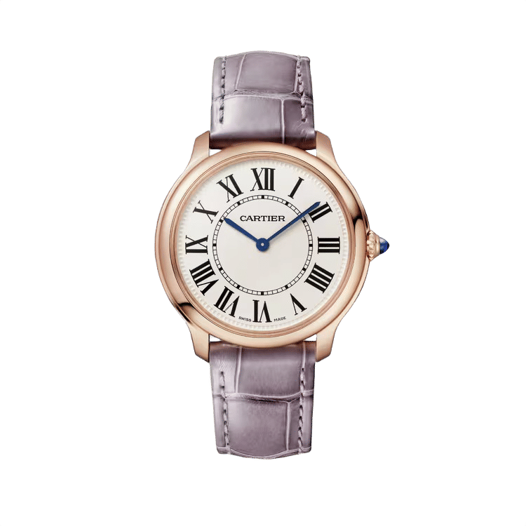 Cartier Ronde Louis ref. WGRN0012 white dial rose gold case leather bracelet 36mm