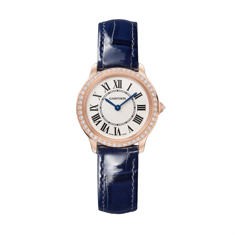 Cartier Ronde Louis ref. WJRN0009 white dial rose gold case leather bracelet 29mm