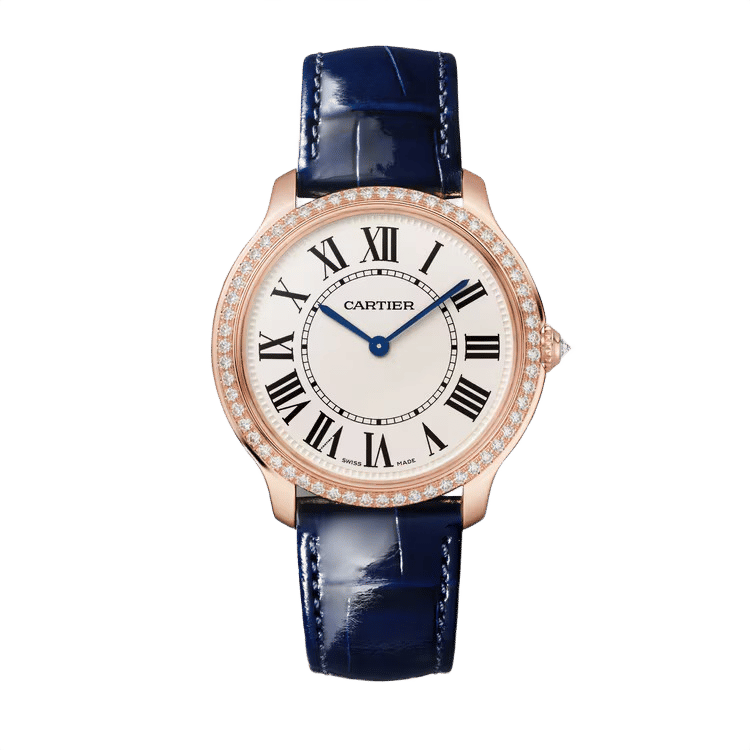 Cartier Ronde Louis ref. WJRN0010 white dial rose gold case leather bracelet 36mm
