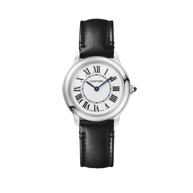 Cartier Ronde Must ref. WSRN0030 white dial steel case vegan leather bracelet 29mm