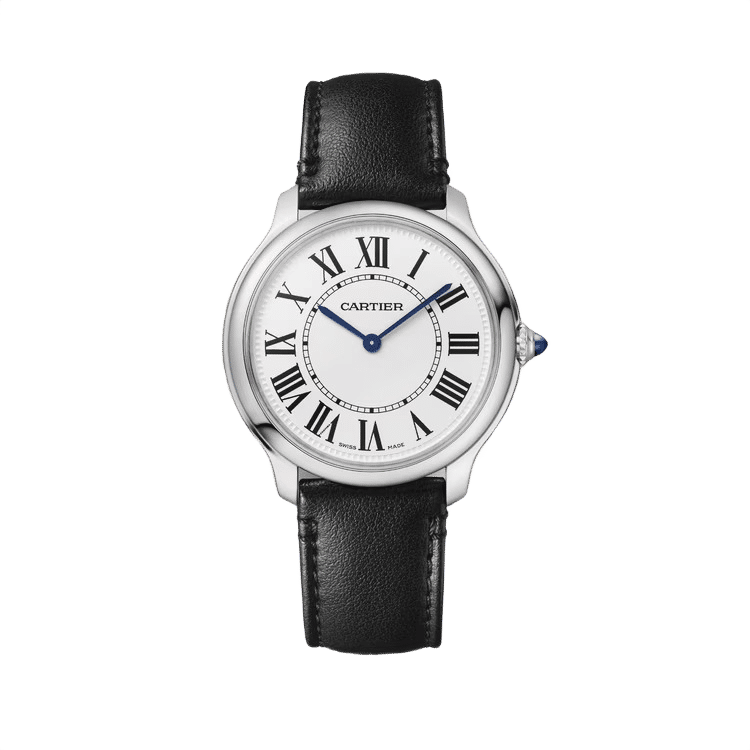 Cartier Ronde Must ref. WSRN0031 white dial steel case leather bracelet 29mm