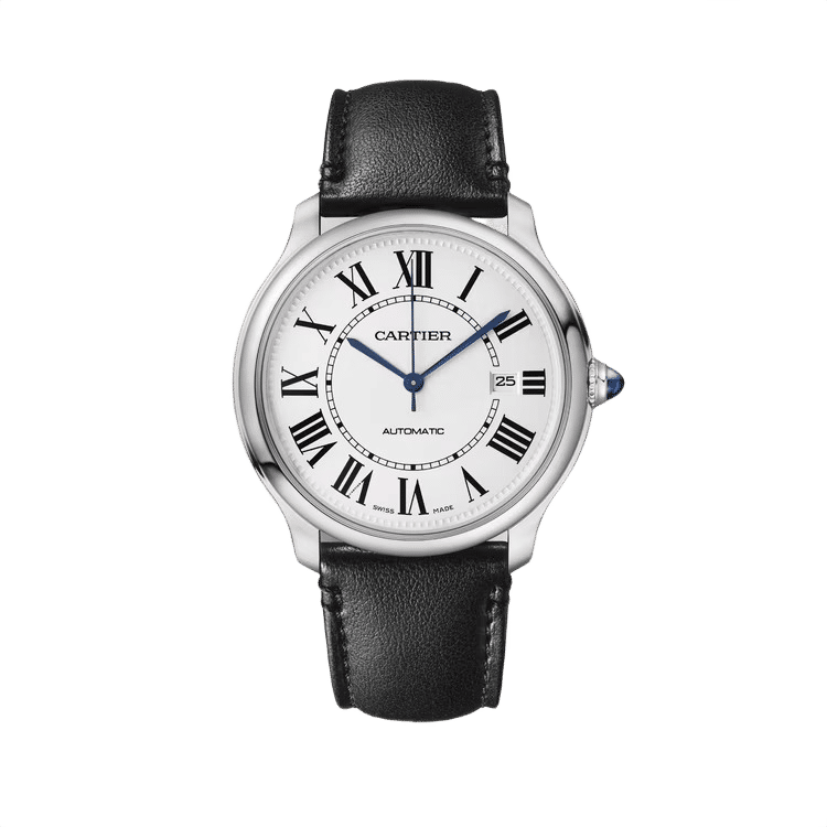 Cartier Ronde Must ref. WSRN0032 white dial steel case leather bracelet 29mm