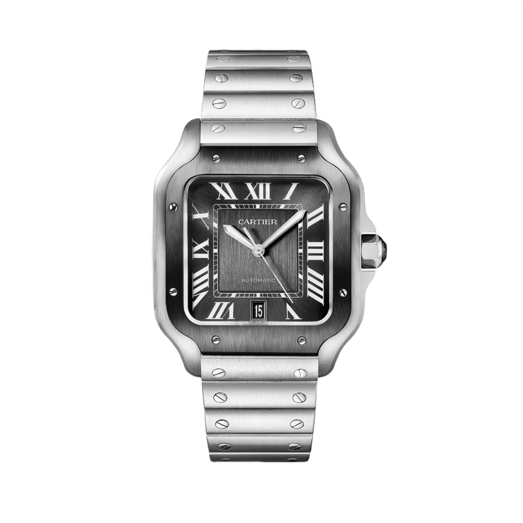 Cartier Santos De Cartier ref. WSSA0037 black steel dial steel case steel bracelet 39.8mm