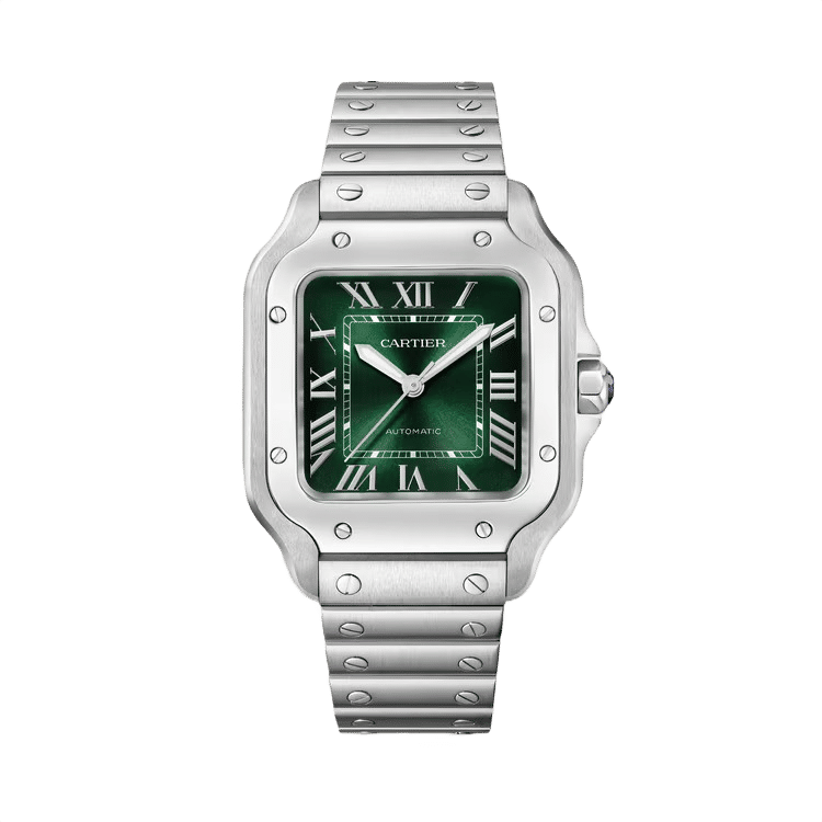Cartier Santos De Cartier ref. WSSA0061 green dial steel case steel bracelet 35.1mm